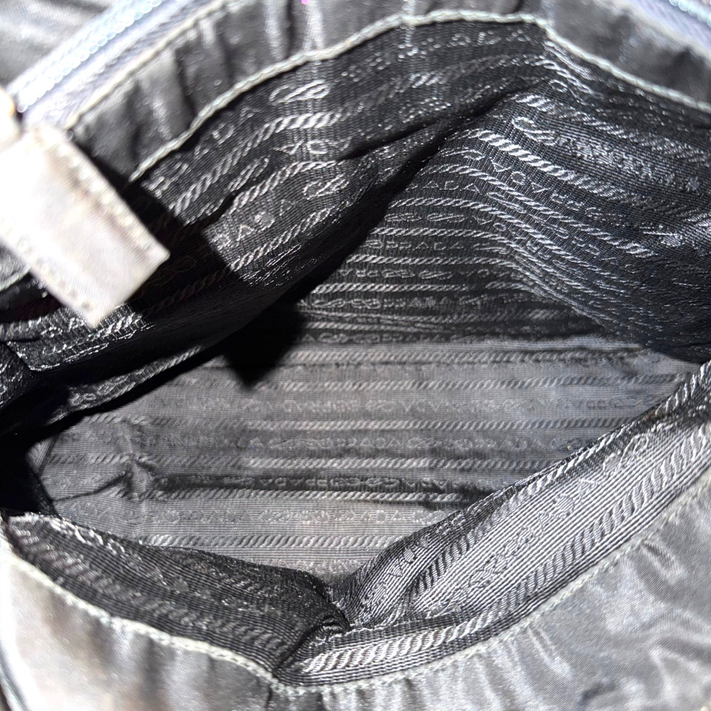 Prada Black Nylon Top Handle Tote Multi-Pocket Zipper Storage Silver Hardware - Picture 11 of 15